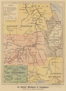 Mapa da região da África explorada pela Marchand Expedition